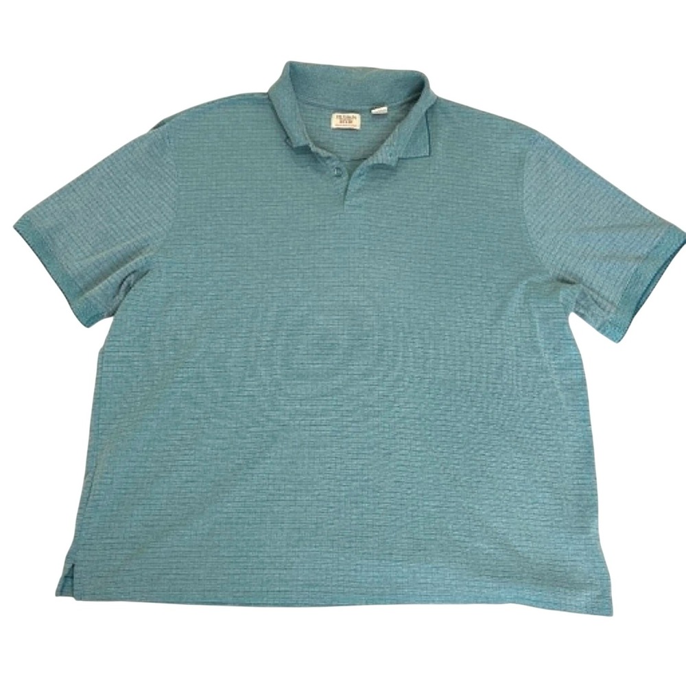 Hudson River Heritage Classics Mens XXL Polo Shirt Teal Blue Textured SS